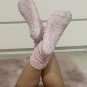 Teddy Socken gut eingetragen