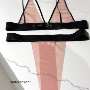 Latex Bikini in transparent rosé