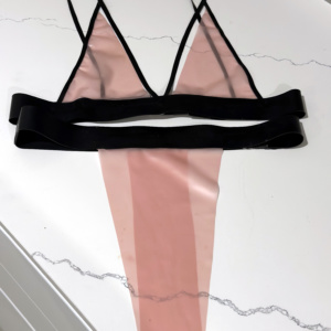 Latex Bikini in transparent rosé